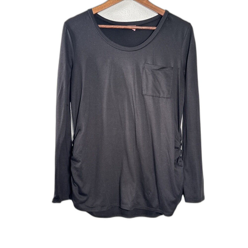 Ragdoll Maternity Essentials Pocket Long Sleeve Scoop Neck T-Shirt Top Size L